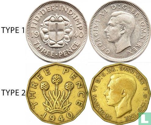 United Kingdom 3 pence 1940 (type 1) - Image 3