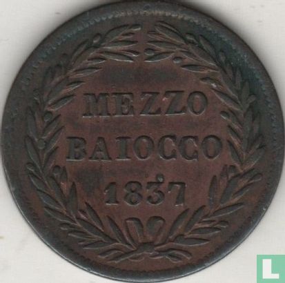 États pontificaux ½ baiocco 1837 (B) - Image 1