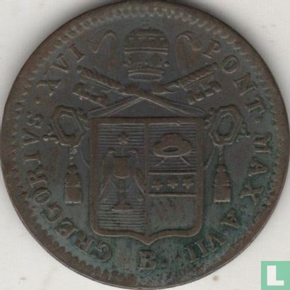 États pontificaux ½ baiocco 1837 (B) - Image 2