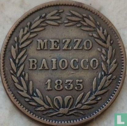 États pontificaux ½ baiocco 1835 (B) - Image 1