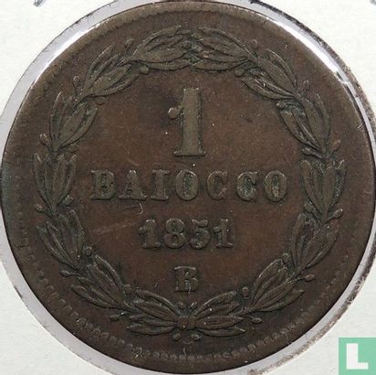 Papal States 1 baiocco 1851 (V B) - Image 1