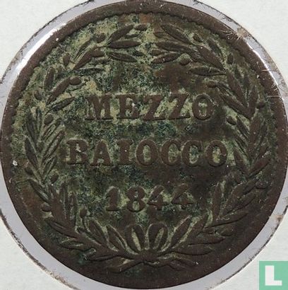 États pontificaux ½ baiocco 1844 (XIV B) - Image 1