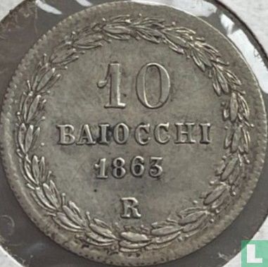 Kerkelijke Staat 10 baiocchi 1863 (XVIII) - Afbeelding 1