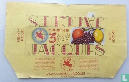 Chocolat Jacques.3fruits a la crème.