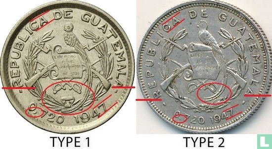 Guatemala 10 centavos 1947 (type 1) - Image 3
