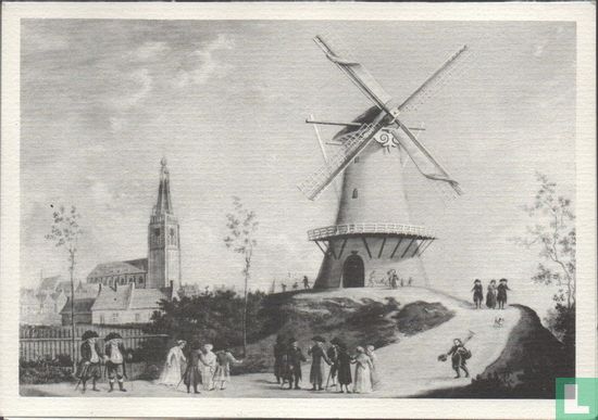 Doesburg, Windmolen en Martinikerk omstreeks 1800, door D.J. van Elten - Image 1