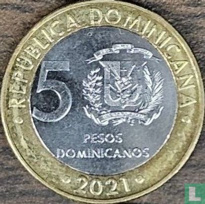 République dominicaine 5 pesos 2021 - Image 1