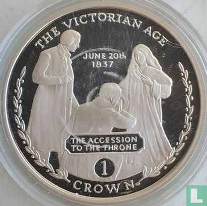 Gibraltar 1 crown 2001 (PROOF) "The Victorian Age - Accession to the throne" - Image 2