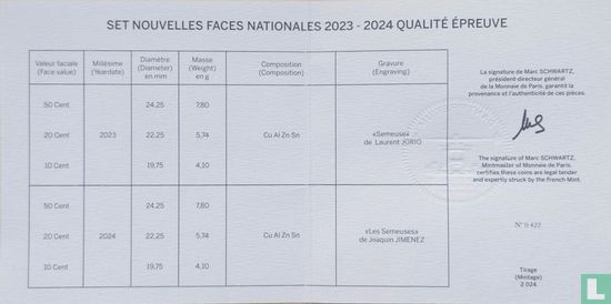 Frankrijk combinatie set 2024 (PROOF) "Old & new national designs" - Afbeelding 4
