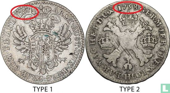 Österreichischen Niederlande ½ Kronenthaler 1758 (Typ 2) - Bild 3