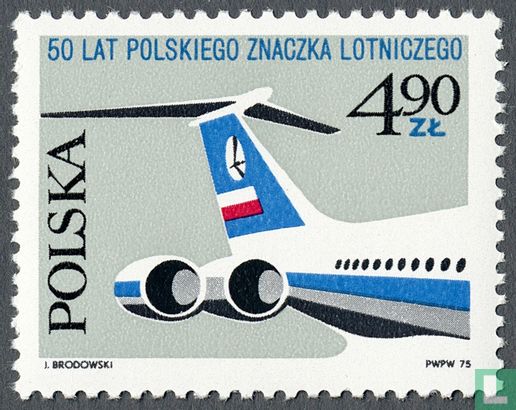 50 years of Polish airmail stamps