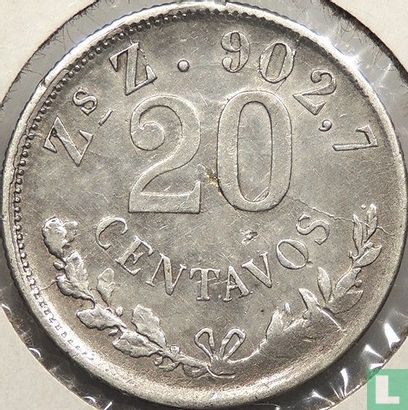 Mexico 20 centavos 1899 (Zs Z) - Afbeelding 2