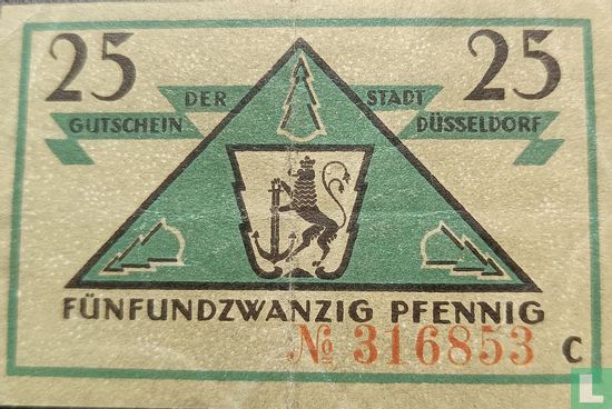 Düsseldorf 25 Pfennig (avec lettre après le numéro de série) - Image 1