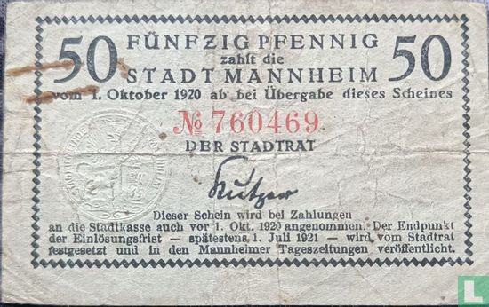 Mannheim 50 pfennig 1921 - Afbeelding 1