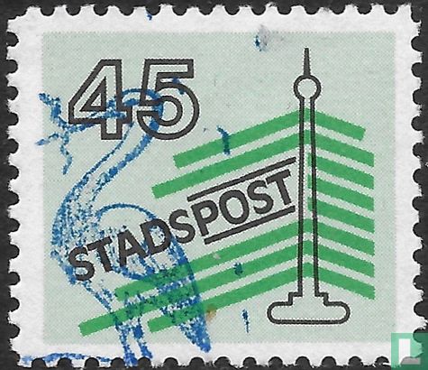 Briefmarken mit Storchaufdruck