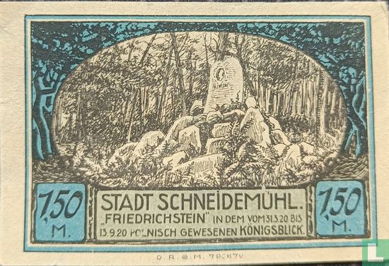 Schneidemühl 1,50 Mark (rood) - Afbeelding 2