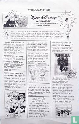 Walt Disney nieuwsbrief 4 - Strip-3-daagse 1989 - Afbeelding 1