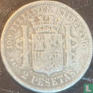 Spain 2 pesetas 1870 (1870)  - Image 2