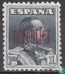 Alfonso XIII avec empreinte REPUBLICA