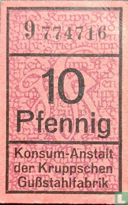 Essen, Anstalt der Kruppschen Gußstahlfabrik 10 pfennig 1915 - Image 1