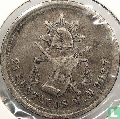 Mexiko 25 Centavo 1884 (Mo M) - Bild 2