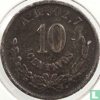 Mexico 10 centavos 1892 (As L) - Afbeelding 2