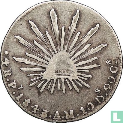 Mexique 4 reales 1843 (Pi AM) - Image 1