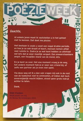  Poëzieweek 2017 - Stijn Vranken - Maak plaats van mij - Bild 1