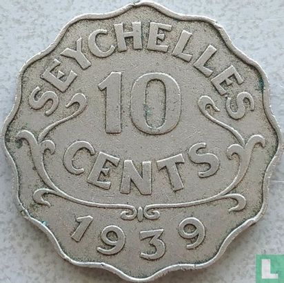 Seychelles 10 cents 1939 - Afbeelding 1