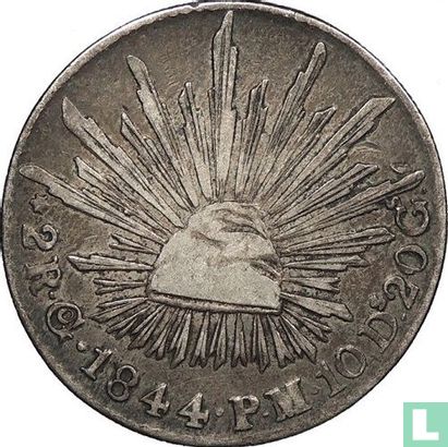 Mexique 2 reales 1844 (Go PM) - Image 1