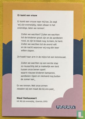 Poëzieweek 2020 - Maud Vanhauwaert - Wij zijn evenwijdig - Bild 1