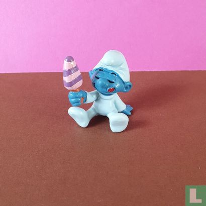 Babysmurf met ijslolly - Afbeelding 1