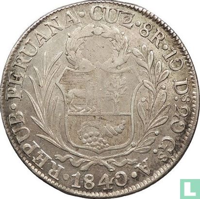 Peru 8 real 1840 (CUZCO) - Afbeelding 1