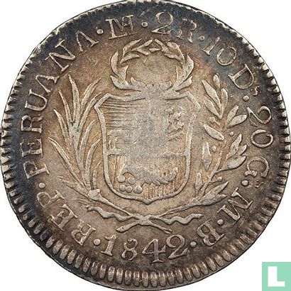Peru 2 Real 1842 - Bild 1