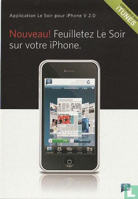 4975 - Le Soir "Nouveau! Feuilletez Le Soir sur votre iPhone" - Afbeelding 1