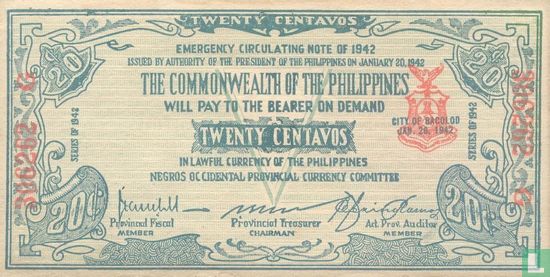 EMERGENCY CURRENCY - WWII - 20 centavos 1942 - Image 1
