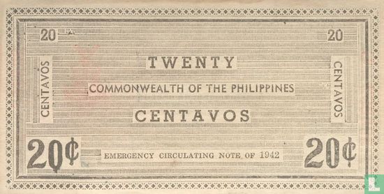 EMERGENCY CURRENCY - WWII - 20 centavos 1942 - Image 2