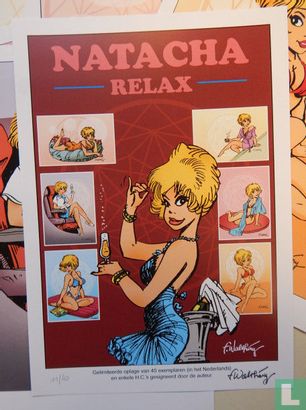 Natacha Relax - Natacha Relax - 6 prenten met gesigneerd voorblad - Afbeelding 1