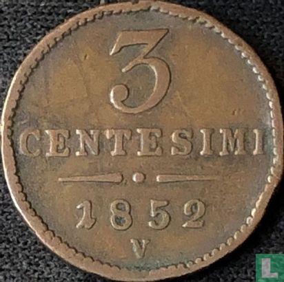 Lombardije-Venetië 3 centesimi 1852 (V) - Afbeelding 1