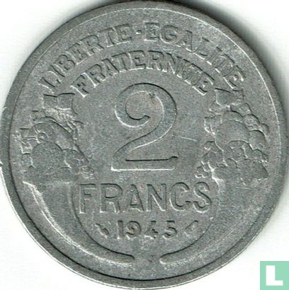 Frankrijk 2 francs 1945 (zonder letter) - Afbeelding 1