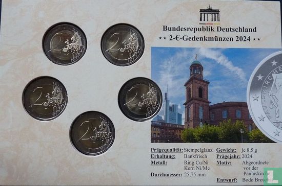 Germany mint set 2024 "175th anniversary Constitution of St. Paul's Church" - Image 2