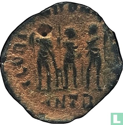 Romeinse rijk AE4, 406-408 AD, ''3 keizers - ANTB" - Afbeelding 1