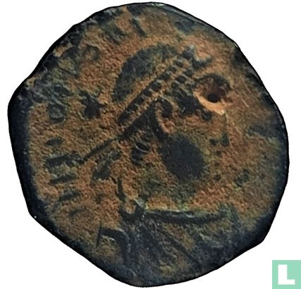 Romeinse rijk AE4, 406-408 AD, ''3 keizers - ANTB" - Afbeelding 2