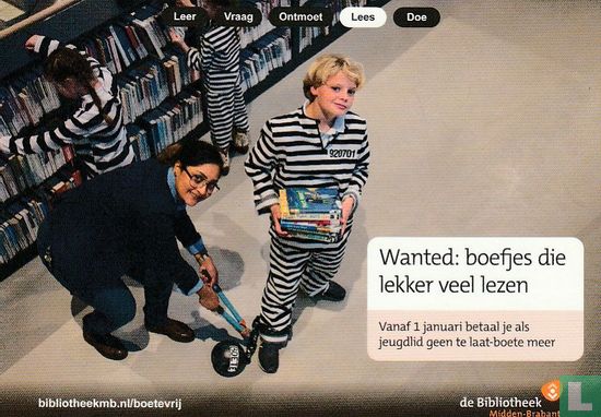 Bibliotheek Midden-Brabant "Wanted: boefjes die lekker veel lezen" - Afbeelding 1