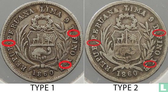 Peru ½ real 1860 (type 1) - Image 3
