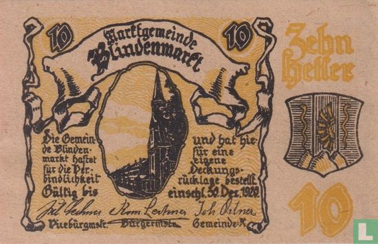 Blindenmarkt 10 Heller 1920  - Image 1