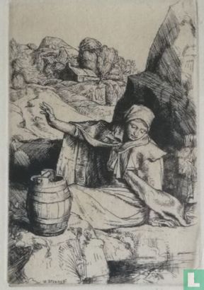 Vrouw in landschap