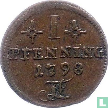 Rostock 1 pfenning 1798 (type 2) KM# 132 (1798) - Rostock - LastDodo