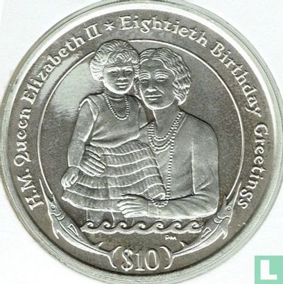Britse Maagdeneilanden 10 dollar 2006 (PROOF) "80th Birthday of Queen Elizabeth II - Young Queen Elizabeth II and her Mother" - Afbeelding 2