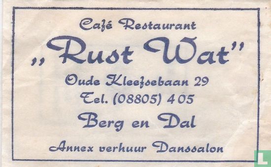 Café Restaurant "Rust Wat" - Bild 1